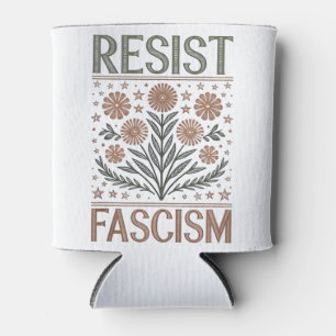 Enfriador De Latas Resista al fascismo Floral Transgénero LGBTQ Anti