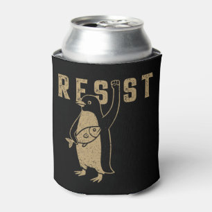 Enfriador De Latas Resista del activismo pingüino diseño gráfico vint