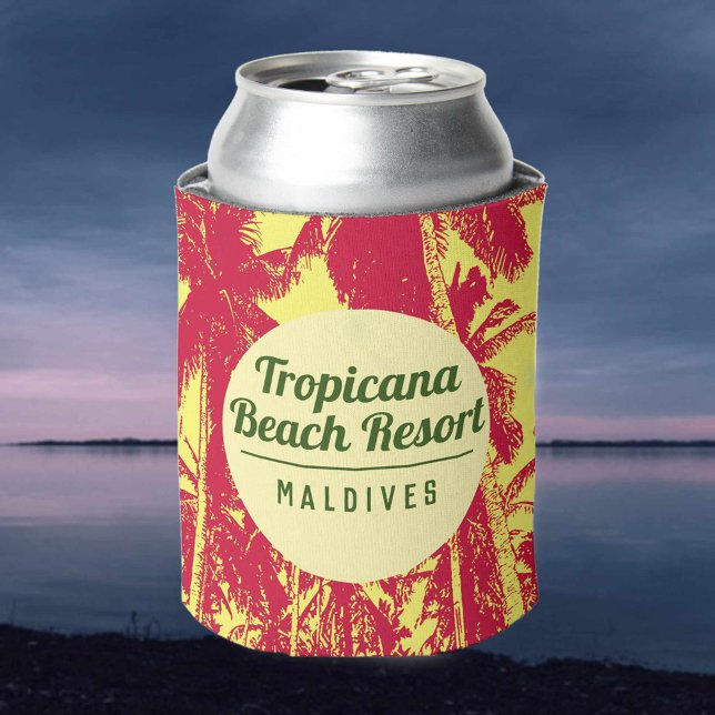 Enfriador De Latas Resort Tropical Beach con diseño de palmeras (Subido por el creador)