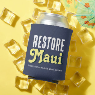 Enfriador De Latas Restaurar Maui Retro Vintage Cristiano Azul y Blan