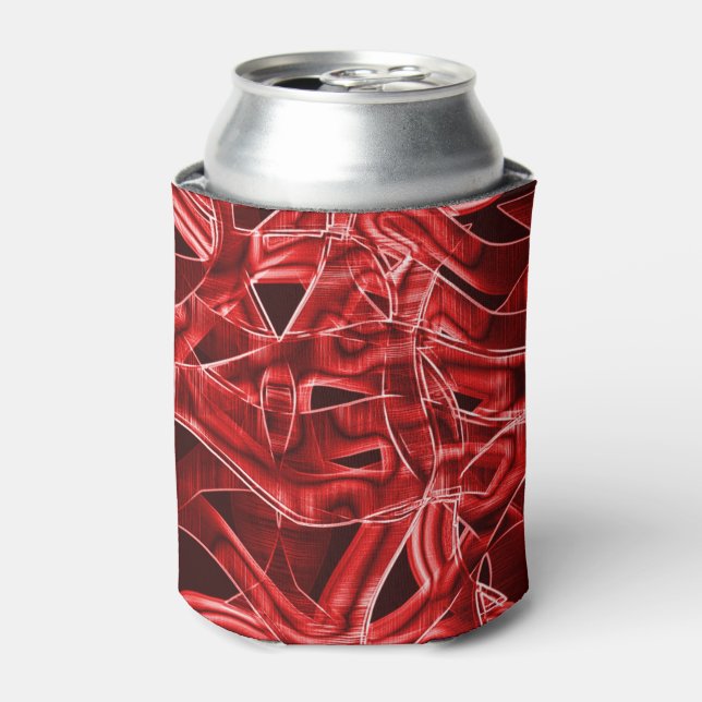 Enfriador De Latas Restos de cintas acrílicas rojas superpuestos (Lata Anverso)