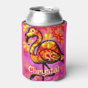 Enfriador De Latas Resumen caprichoso Flamingo Ave Personalizado