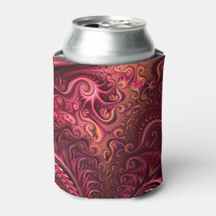 Enfriador De Latas Resumen Colorido Burgundy Carmine Spiral Patrón