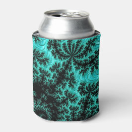 Enfriador De Latas Resumen de arte fractal verde negro