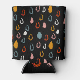 Enfriador De Latas Resumen de gotas de lluvia boho, garabatos tribale
