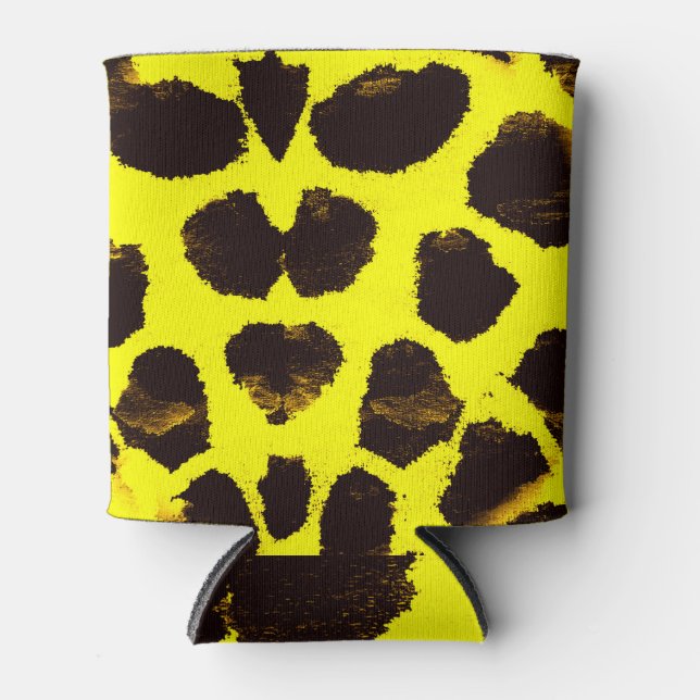 Enfriador De Latas Resumen de la acuarela del leopardo de impresión a (Anverso)