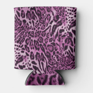 Enfriador De Latas Resumen de piel pelada de leopardo peludo, diseño