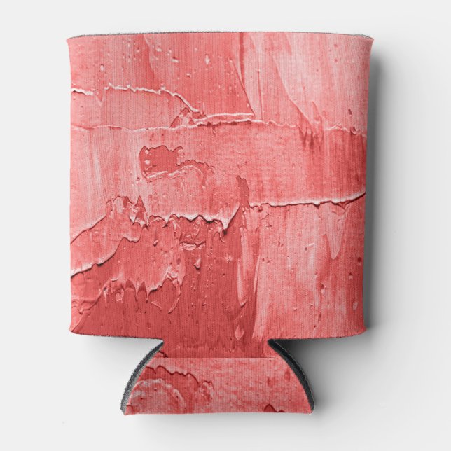 Enfriador De Latas Resumen de pintura al óleo, textura de lienzo. (Anverso)