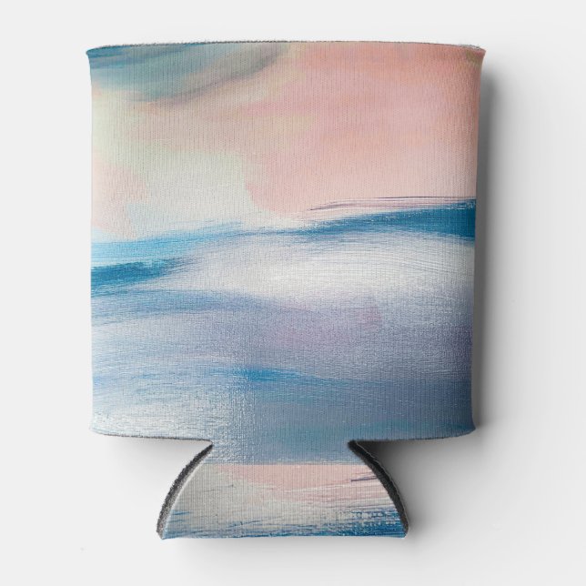 Enfriador De Latas Resumen de pintura al óleo, textura de lienzo. (Anverso)