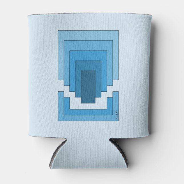 Enfriador De Latas Resumen de Rectángulo en Azul (Anverso)