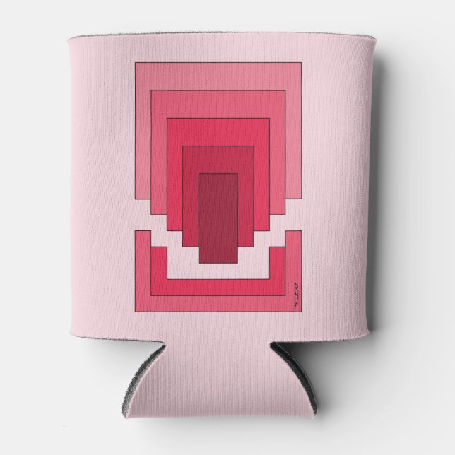 Enfriador De Latas Resumen de Rectángulo en rojo (Anverso)