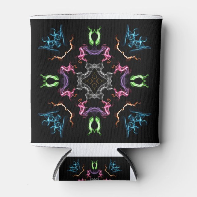 Enfriador De Latas Resumen del dibujo digital de Mandala (Anverso)