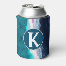 Enfriador De Latas Resumen del monograma azul