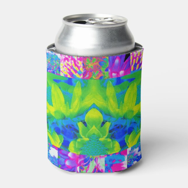 Enfriador De Latas Resumen del mosaico del Sunflower Garden Collage (Lata Anverso)