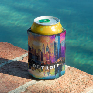 Enfriador De Latas Resumen del Skyline de Detroit