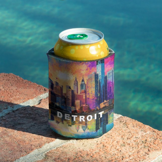 Enfriador De Latas Resumen del Skyline de Detroit (Piscina in situ)