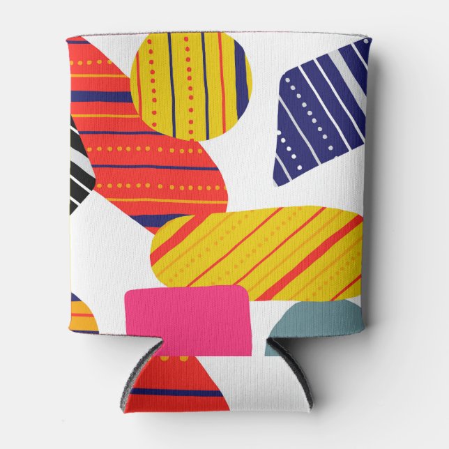 Enfriador De Latas Resumen dibujado a mano, patrón elegante. (Anverso)