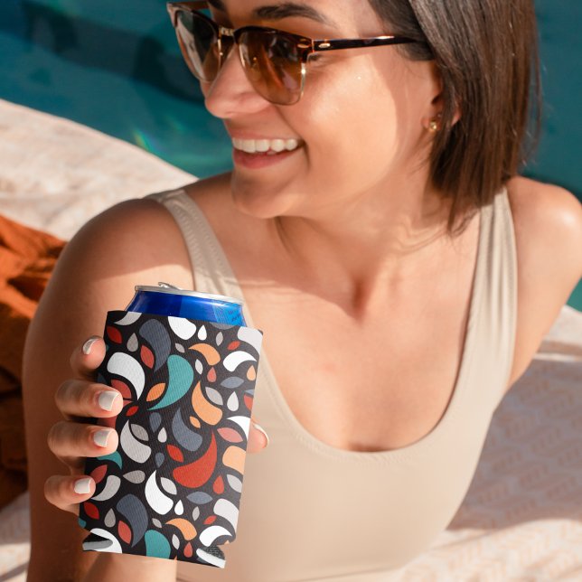 Enfriador De Latas Resumen Forma geométrica mínima (Geometric shapes pattern can cooler)