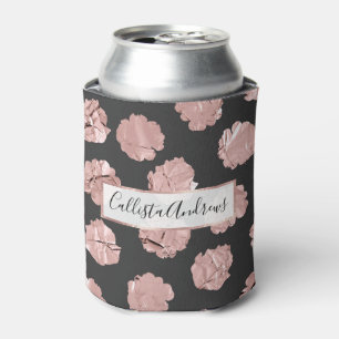 Enfriador De Latas Resumen moderno Rosa de papel de oro puntos de pol