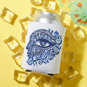 Enfriador De Latas Resumen Ojo Malvado Griego Con Clave Griega
