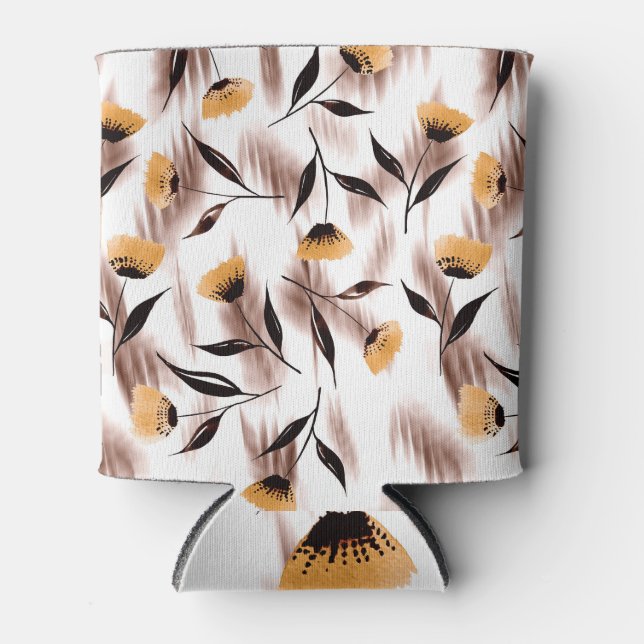 Enfriador De Latas Resumen Patrón de acuarela floral romántico (Anverso)