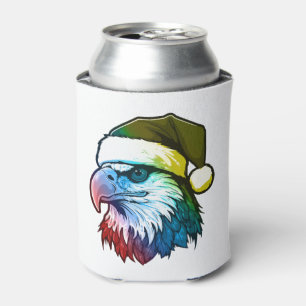Enfriador De Latas Retrato colorido de Navidades de Cabeza de águila