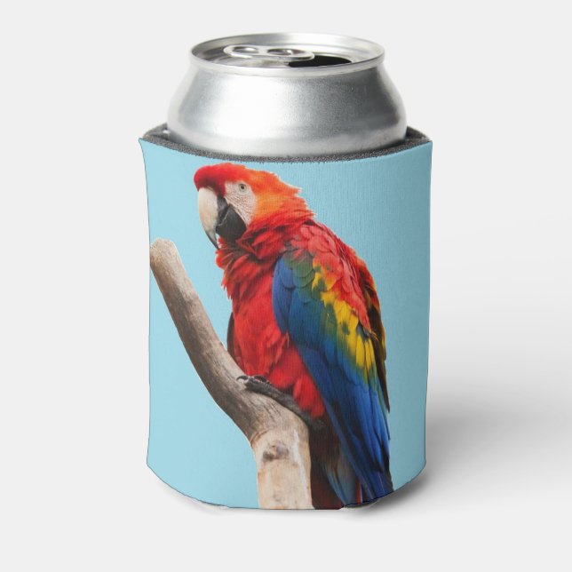 Enfriador De Latas Retrato de loro colorido (Reverso de la lata)