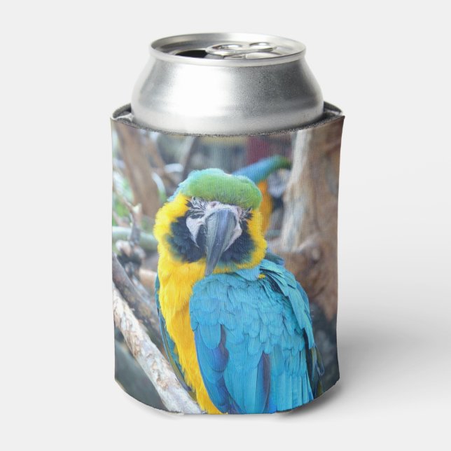 Enfriador De Latas Retrato de pájaro loro (Lata Anverso)