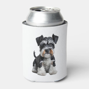 Enfriador De Latas Retrato de picapia Schnauzer en miniatura de alta