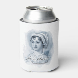 Enfriador De Latas Retrato y firma de Jane Austen