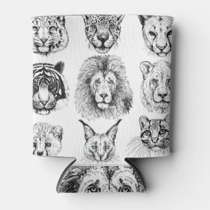 Enfriador De Latas Retratos de animales dibujados a mano