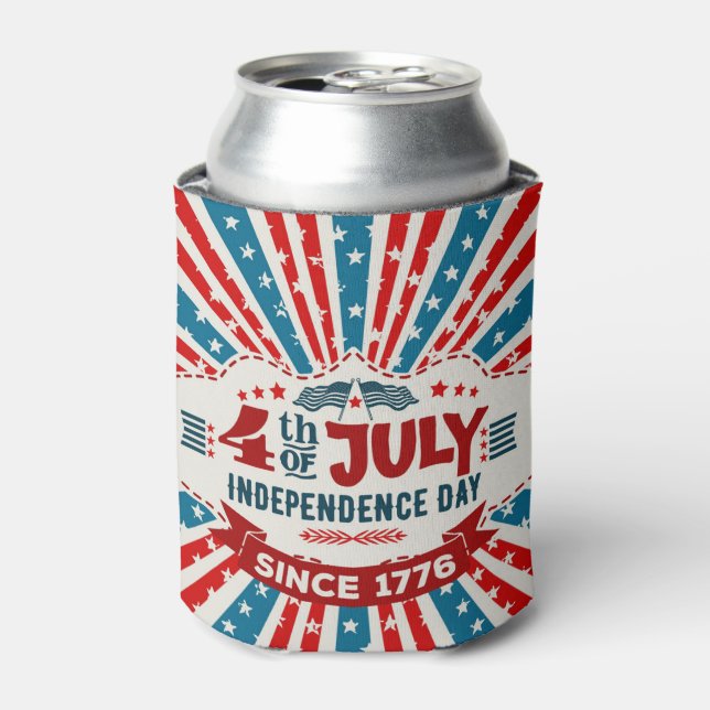 Enfriador De Latas Retro 4 de julio Refrigerador de bebidas (Lata Anverso)