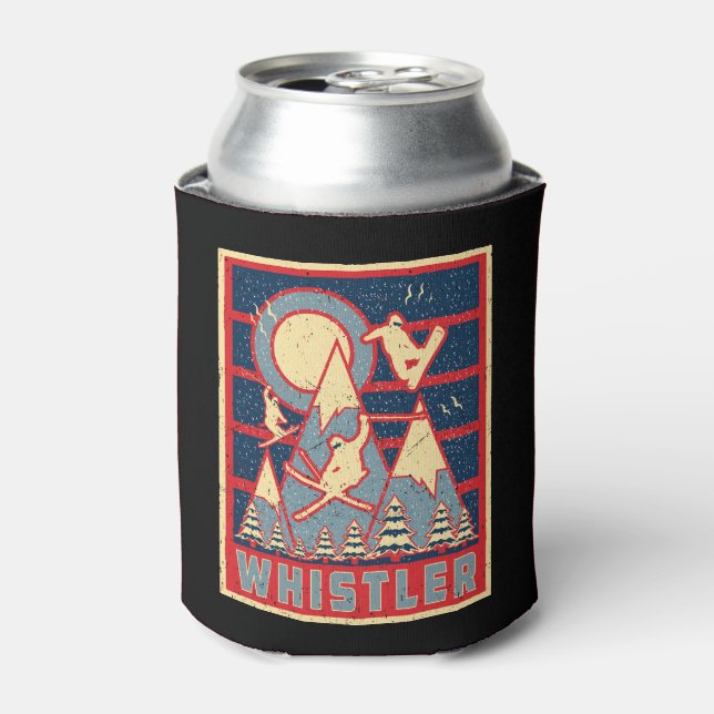 Enfriador De Latas Retro 80 Whistler Columbia Británica (Lata Anverso)
