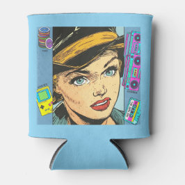 Enfriador De Latas Retro 90s Pop Art Comic Woman Can Cooler