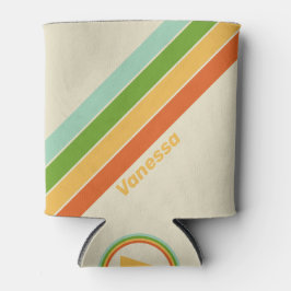 Enfriador De Latas Retro ABC Street Stripes con nombre