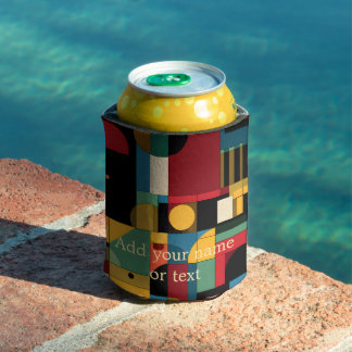 Enfriador De Latas Retro Abstract Bauhaus Geométrico Mosaico Personal