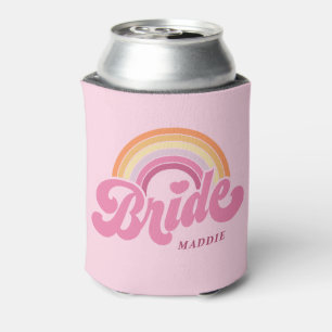 Enfriador De Latas Retro de novia arcoiris personalizado