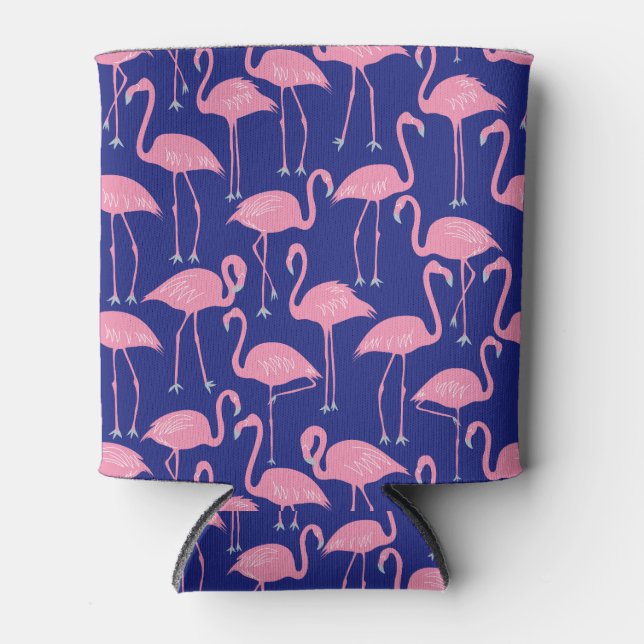 Enfriador De Latas Retro Flamingo | Summer Poolside Cool Coastal (Anverso)
