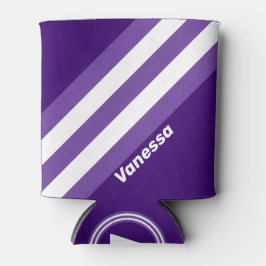 Enfriador De Latas Retro Grapevine Grove Stripes con nombre