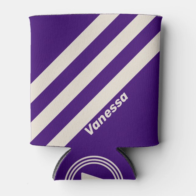 Enfriador De Latas Retro Grapevine Tres bandas con nombre (Anverso)