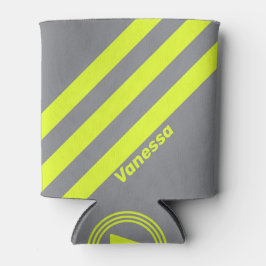 Enfriador De Latas Retro HI VIS Tres Franjas con Nombre