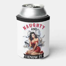 Enfriador De Latas Retro Naughty y lo sé Navidades Pinup