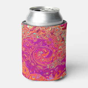 Enfriador De Latas Retro Resumen de la barra de coral y mármol púrpur