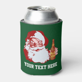 Enfriador De Latas Retro Santa Claus con Navidades de cerveza Persona