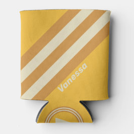 Enfriador De Latas Retro Sunshine Mostaza con nombre