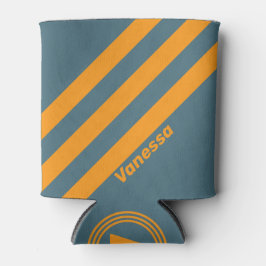 Enfriador De Latas Retro Sunshine Tres Rayas con Nombre