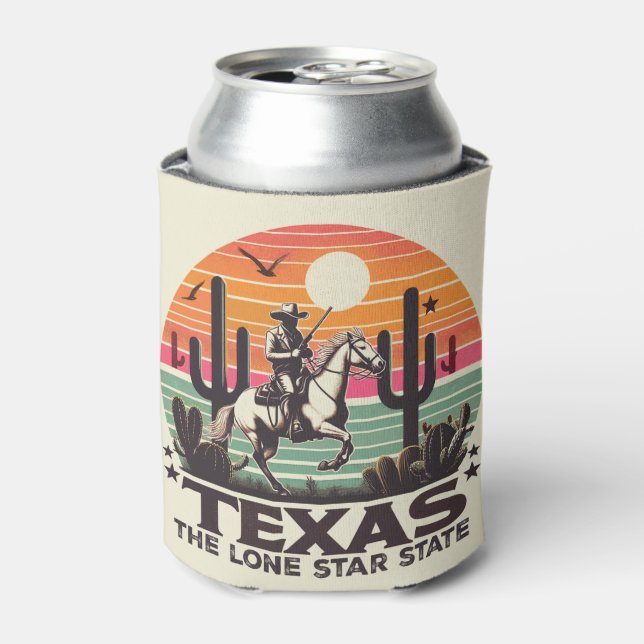 Enfriador De Latas Retro Texas (Lata Anverso)