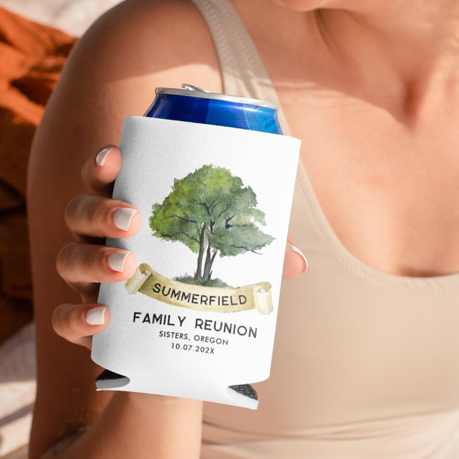 Enfriador De Latas Reunión familiar coincidiendo con Keepsake Persona (Custom Family Reunion Genealogy Tree Custom Can Cooler)