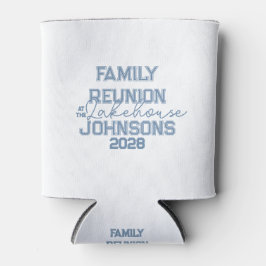 Enfriador De Latas Reunión familiar de la casa del lago azul y blanco