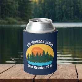 Enfriador De Latas Reunión familiar de lago Cute Sunset personalizado